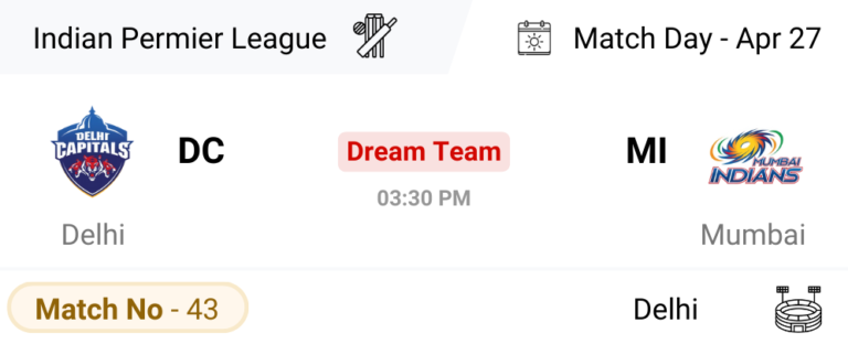 DC vs MI Dream Team Prediction