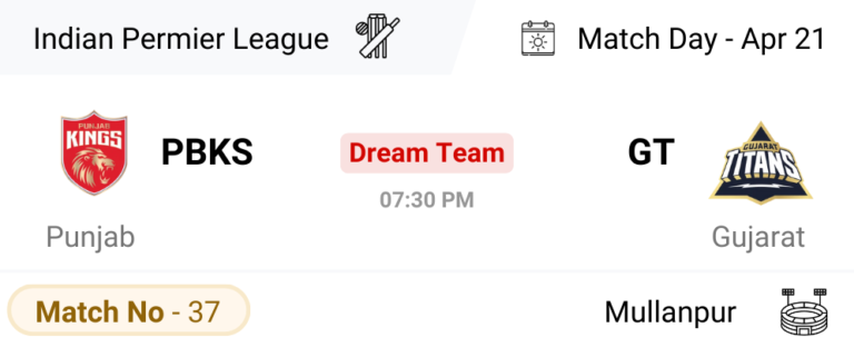 PBKS vs GT Dream Team Prediction