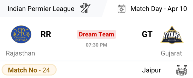 RR vs GT Dream Team Prediction