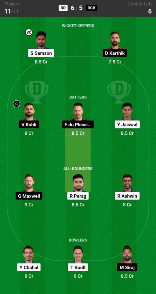 RR vs RCB Dream Team