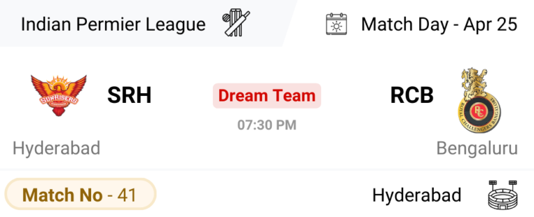 SRH vs RCB Dream Team Prediction