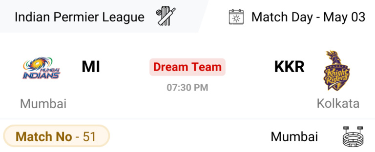 MI vs KKR Dream Team Prediction